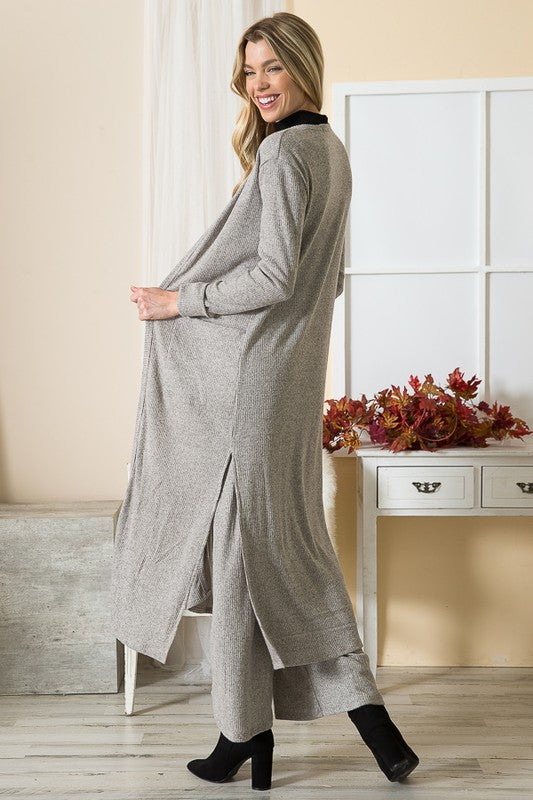 Orange Farm Brushed Rib Pocket Cardigan