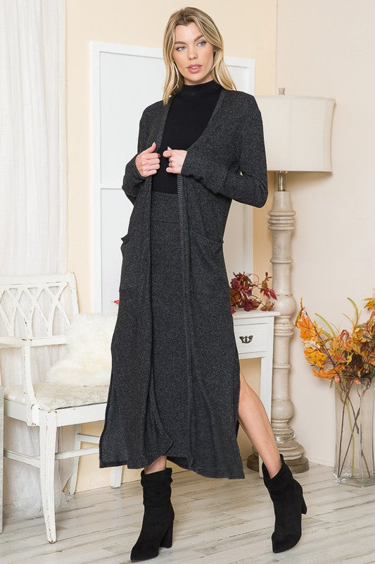 Orange Farm Brushed Rib Pocket Cardigan