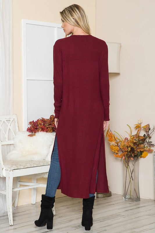 Orange Farm Brushed Rib Pocket Cardigan