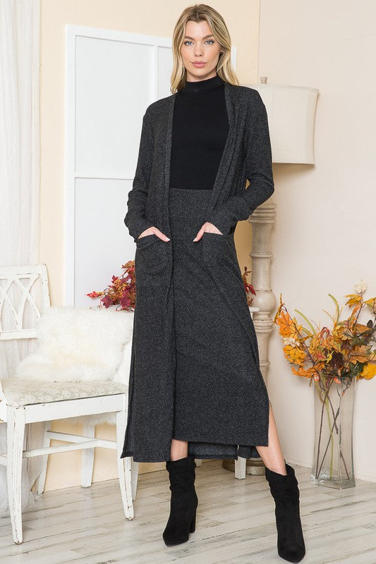 Orange Farm Brushed Rib Pocket Cardigan