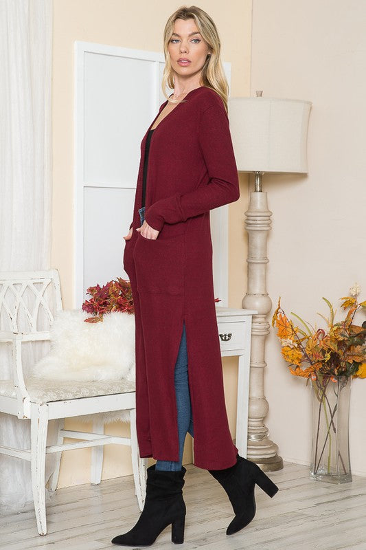 Orange Farm Brushed Rib Pocket Cardigan