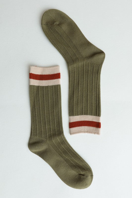 Leto Accessories Color Block Socks