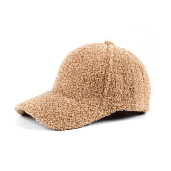 Aili's Corner Boucle Sherpa Teddy Bear Knit Ball Cap