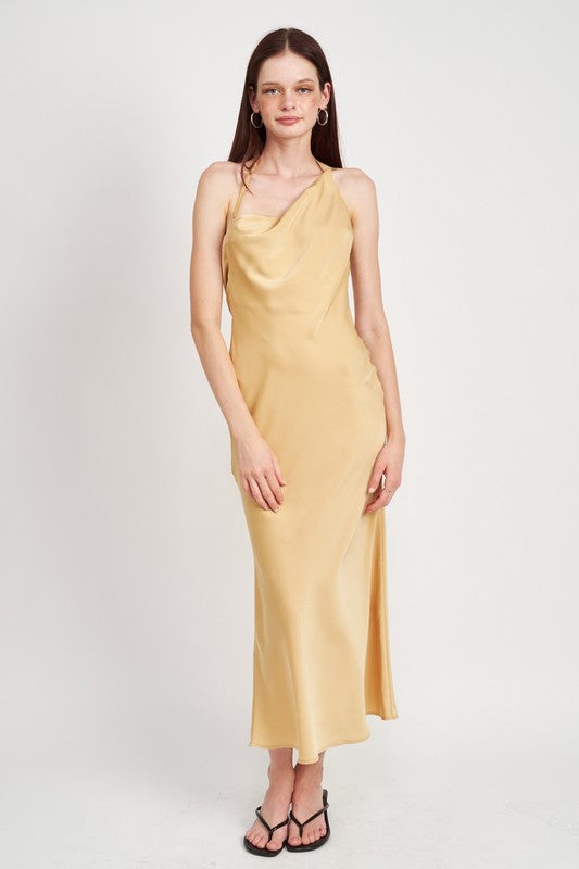 Emory Park SATIN MAXI BIAS MAXI DRESS