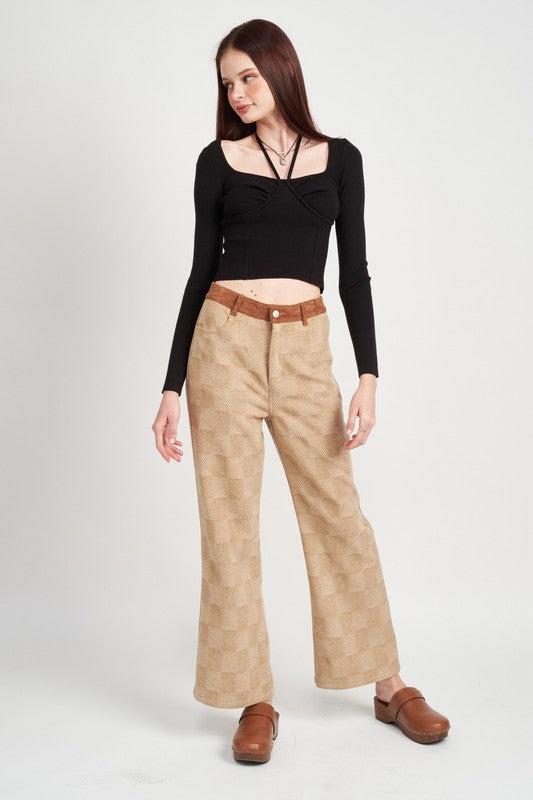 Emory Park Contemporary LONG SLEEVE BUSTIER STYLE CROP TOP