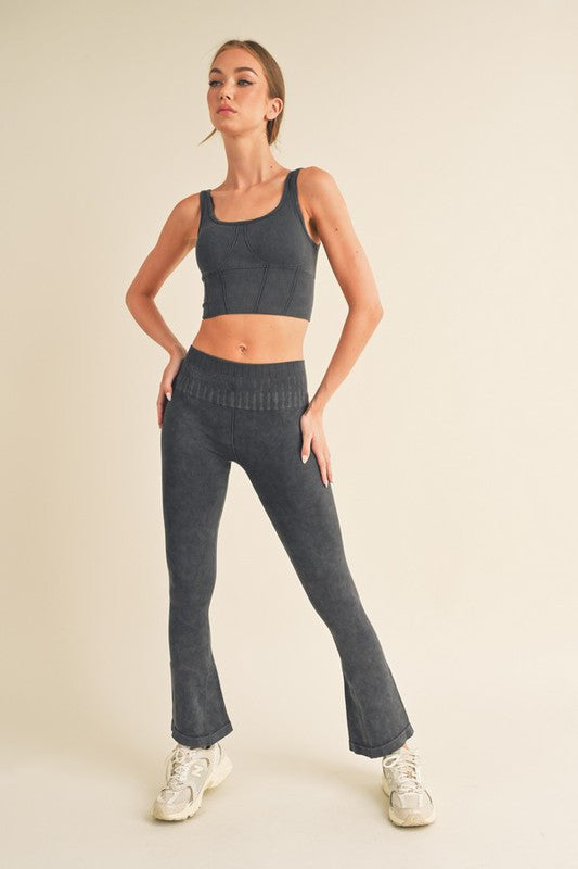 Yelete Women's Ultra-Comfort Ribbed Sports Bra