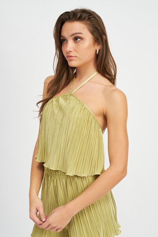 Emory Park HALTER NECK CROPPED TOP