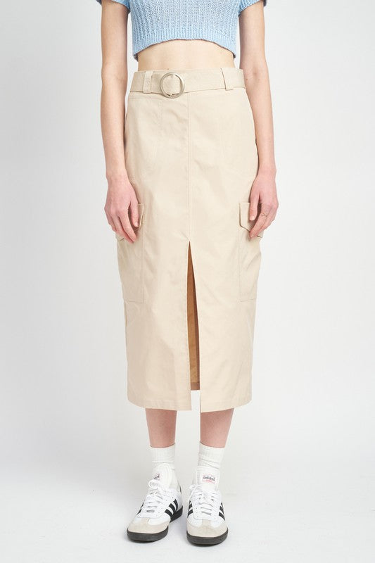 Emory Park HIGH WAIST CARGO MIDI SKIRT