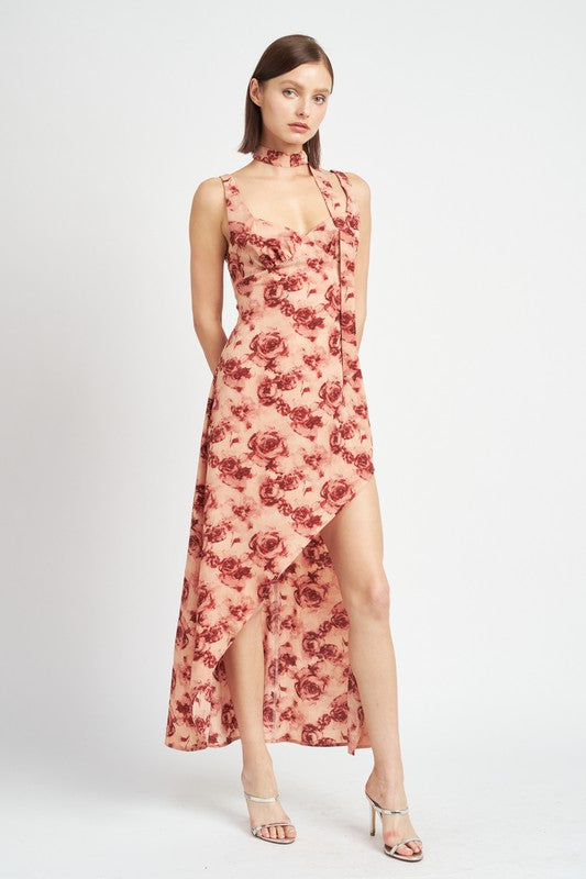 Emory Park FLORAL ASYMMETRICAL MAXI DRESS