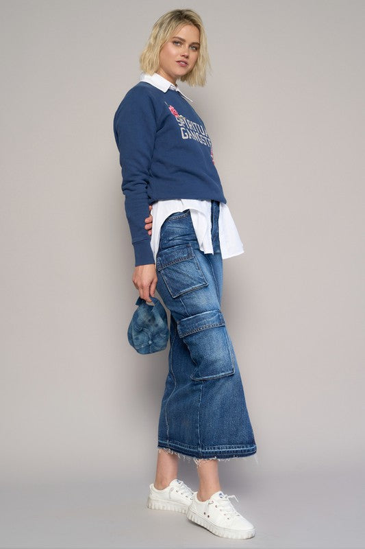 Denim Lab USA CARGO POCKET LONG SKIRT