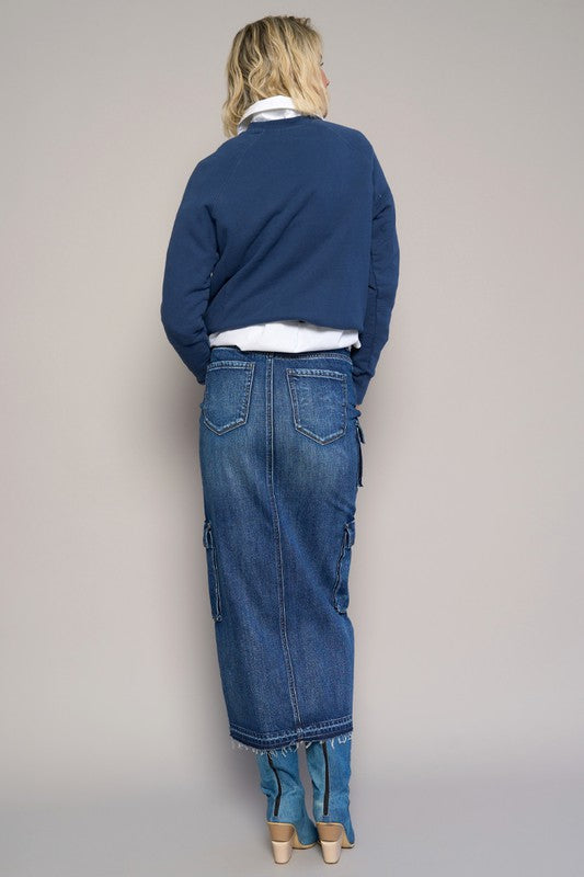 Denim Lab USA CARGO POCKET LONG SKIRT
