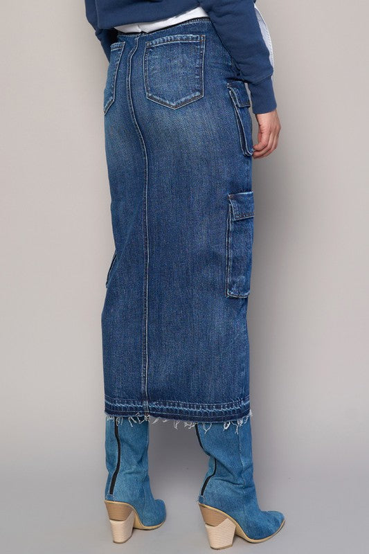 Denim Lab USA CARGO POCKET LONG SKIRT