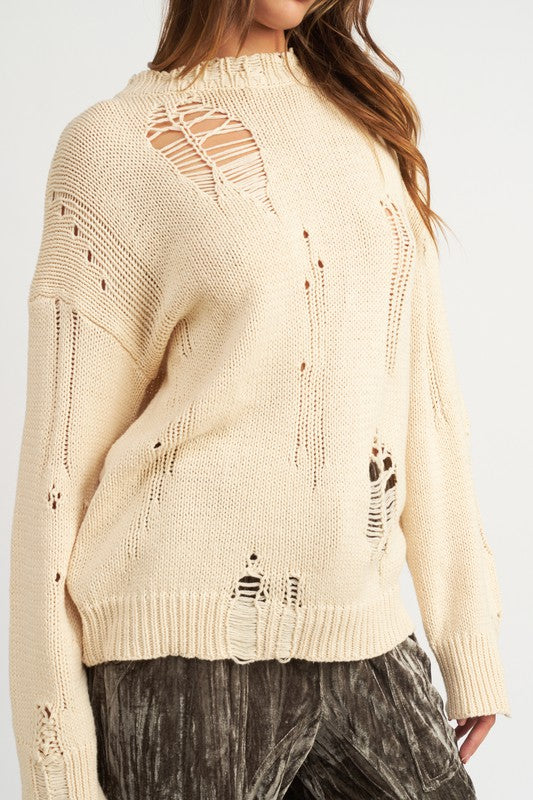 Emory Park DISTRESSED OVERSIZED SWEATER
