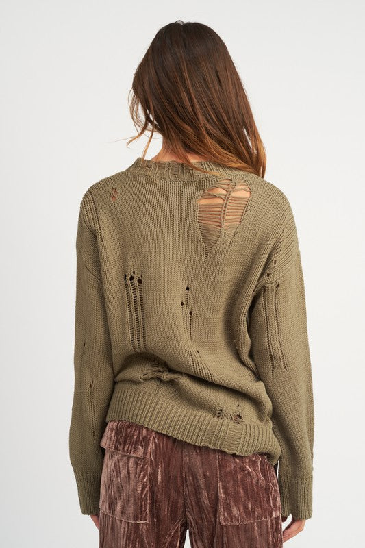 Emory Park DISTRESSED OVERSIZED SWEATER