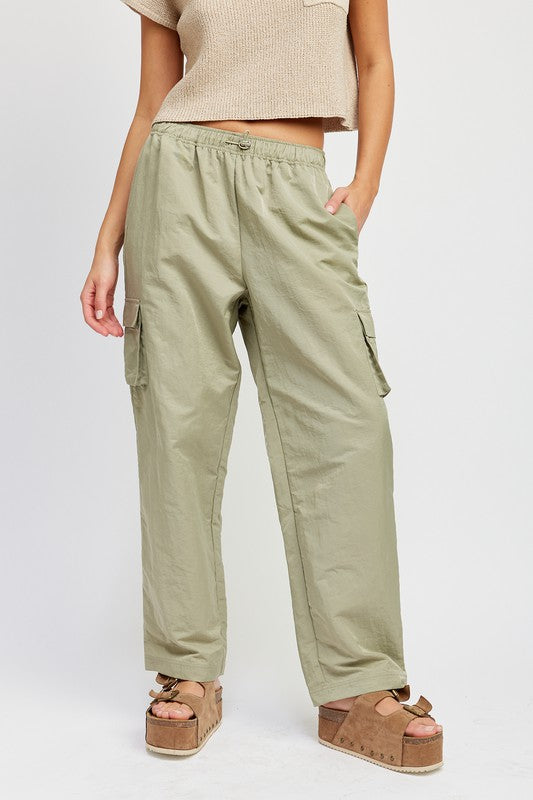 Emory Park STRAIGHT LEG PANTS WITH ELASTIC WAIST BAND