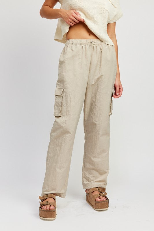 Emory Park STRAIGHT LEG PANTS WITH ELASTIC WAIST BAND