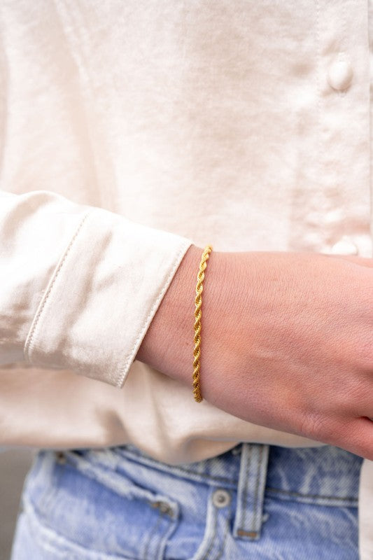 Spiffy & Splendid Luxe Gold Rope Bracelet
