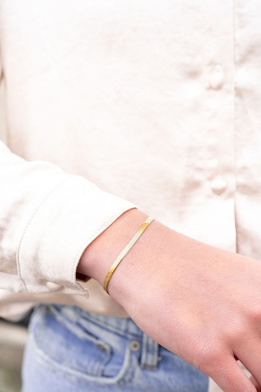 Spiffy & Splendid Luxe Gold Herringbone Bracelet