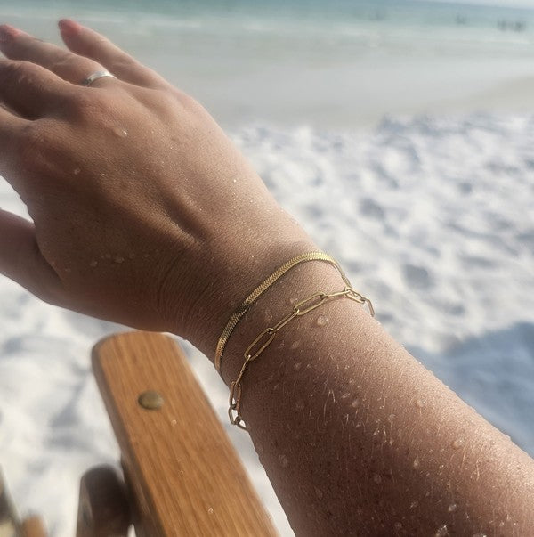 Spiffy & Splendid Luxe Gold Paperclip Bracelet