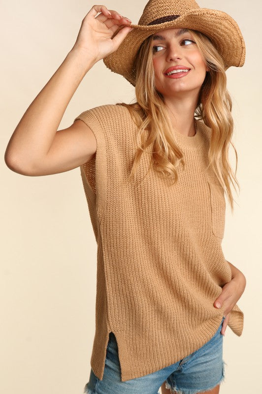 Haptics PLUS DOLMAN OVERSIZED SWEATER KNIT TOP WITH POCKET