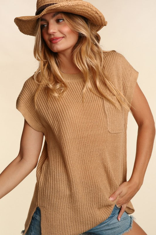 Haptics PLUS DOLMAN OVERSIZED SWEATER KNIT TOP WITH POCKET