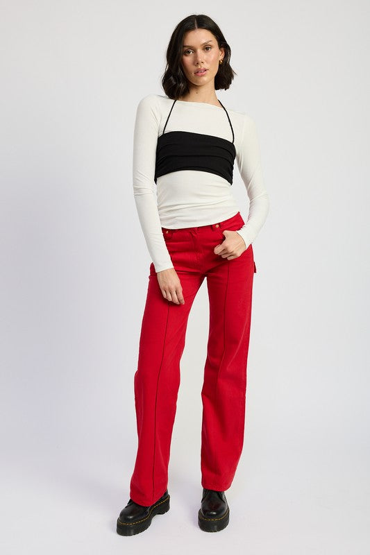 Emory Park LAYERED LONG SLEEVE Top