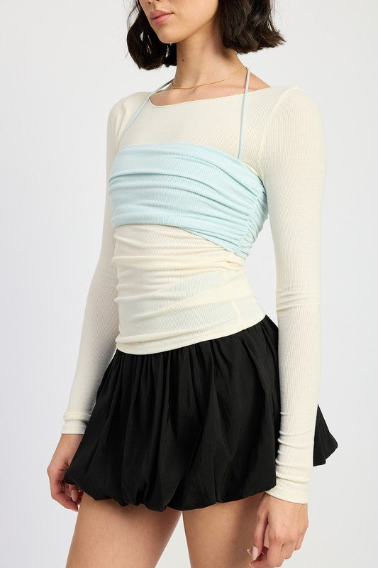 Emory Park LAYERED LONG SLEEVE Top