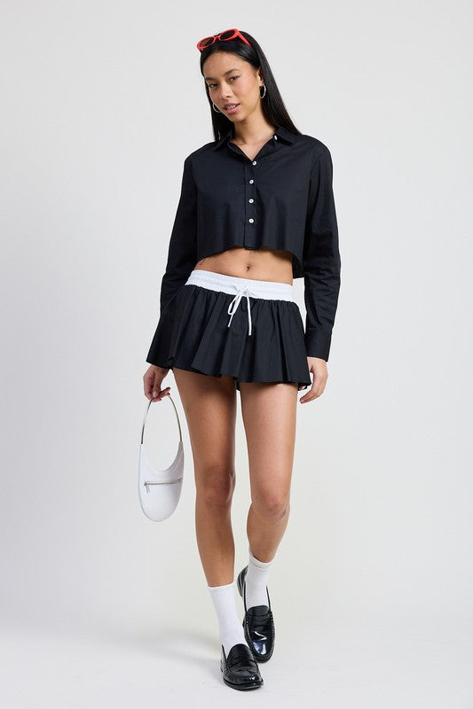 Emory Park MINI CONTRAST WAISTBAND SKIRT