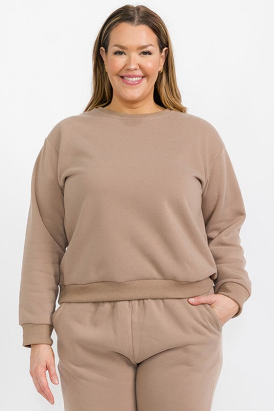 Capella Plus Size Classic Poly Fleece Crewneck Pullover