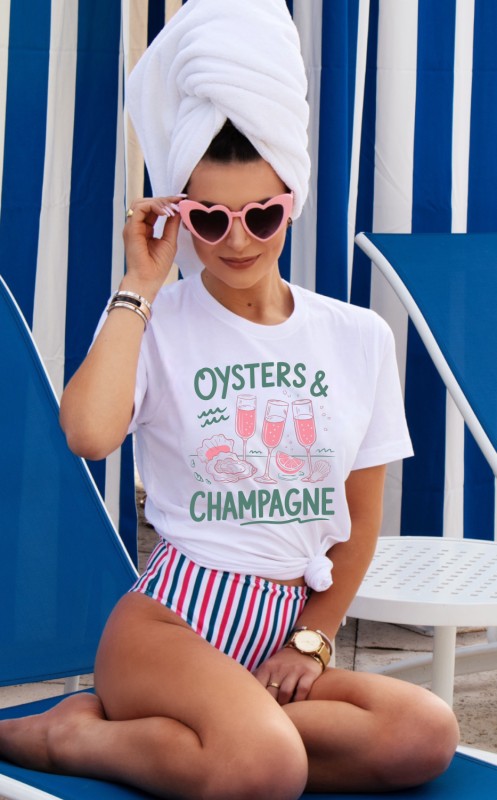 Ocean and 7th Oysters & Champagne Boutique Top Tee
