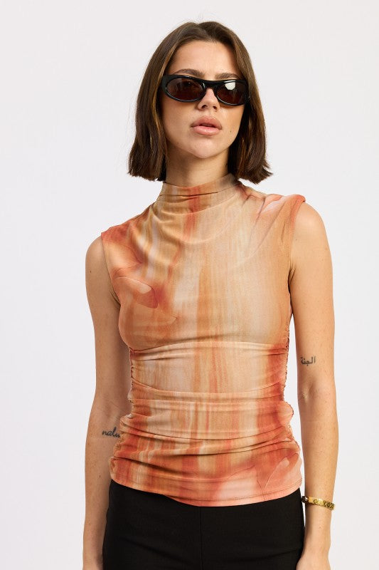 Emory Park MOCK NECK MESH TOP
