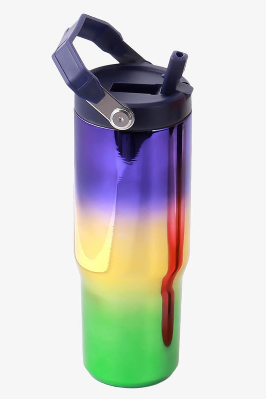 30 oz Ombre Mirror Tumbler with Handle and Flip Straw