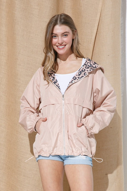 Sweet Generis REVERSIBLE CONTRAST PRINT ZIP UP WINDBREAKER HOODIE