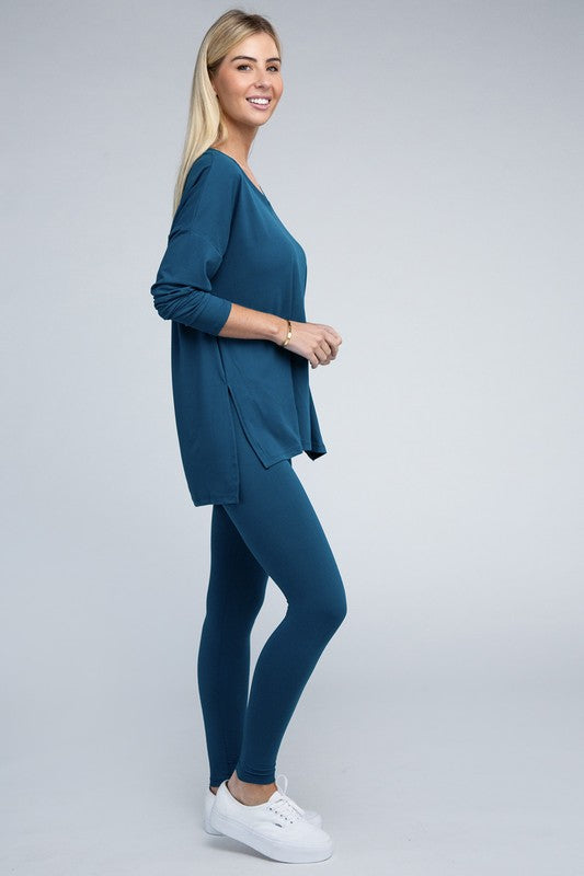 ZENANA Brushed DTY Microfiber Loungewear Set