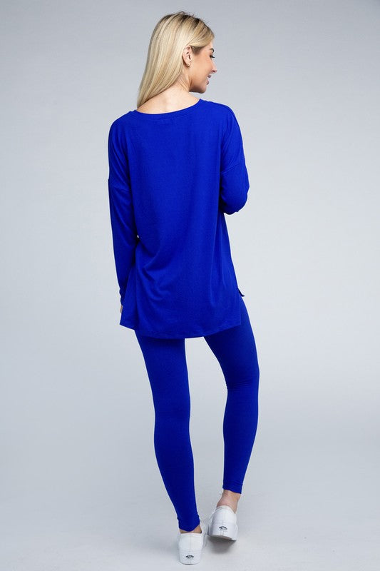 ZENANA Brushed DTY Microfiber Loungewear Set