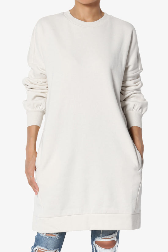 Accie Crew Neck Tunic Sweatshirt BONE_1