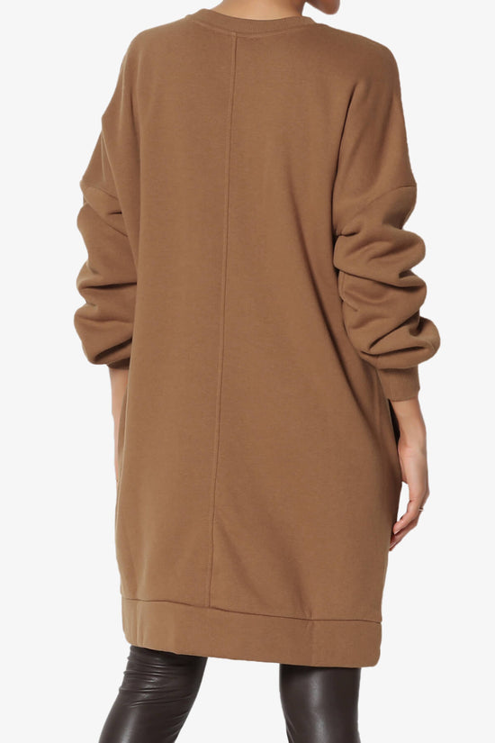 Accie Crew Neck Tunic Sweatshirt DARK CAMEL_2