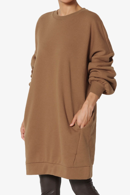 Accie Crew Neck Tunic Sweatshirt DARK CAMEL_3