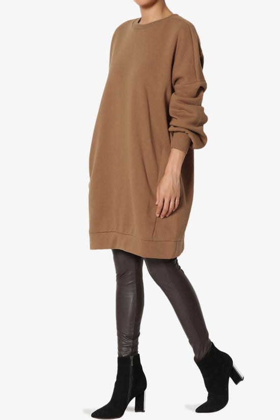 Accie Crew Neck Tunic Sweatshirt DARK CAMEL_6
