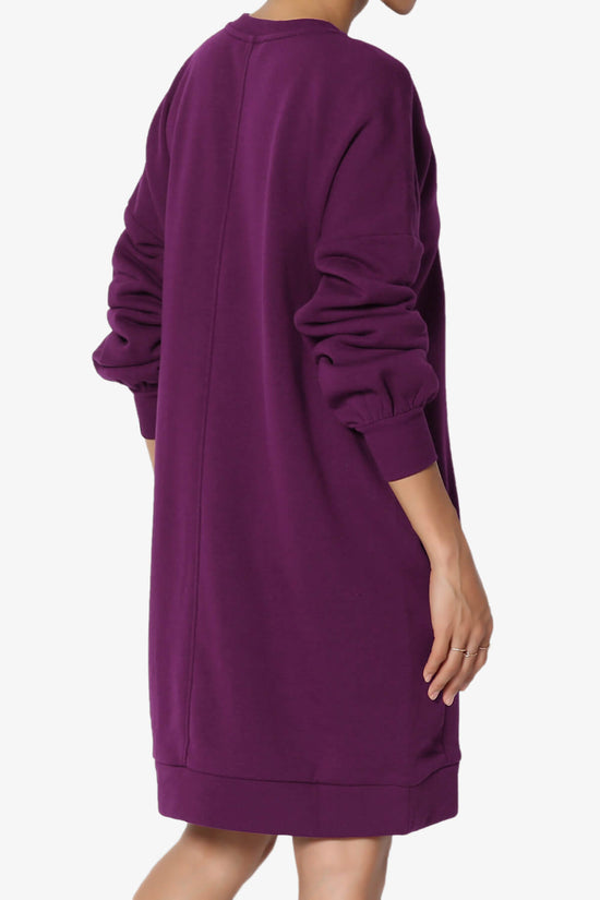 Accie Crew Neck Tunic Sweatshirt DARK PLUM_4