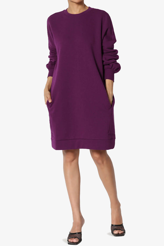 Accie Crew Neck Tunic Sweatshirt DARK PLUM_6