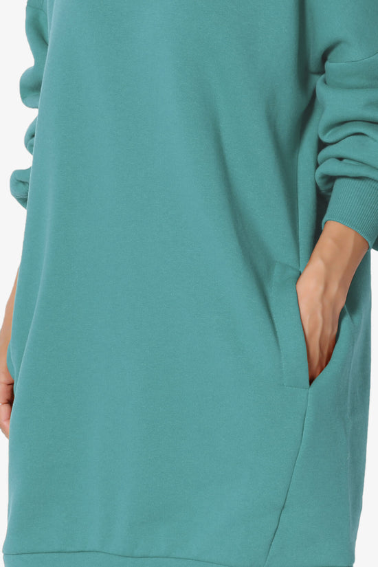 Accie Crew Neck Tunic Sweatshirt DUSTY TEAL_5