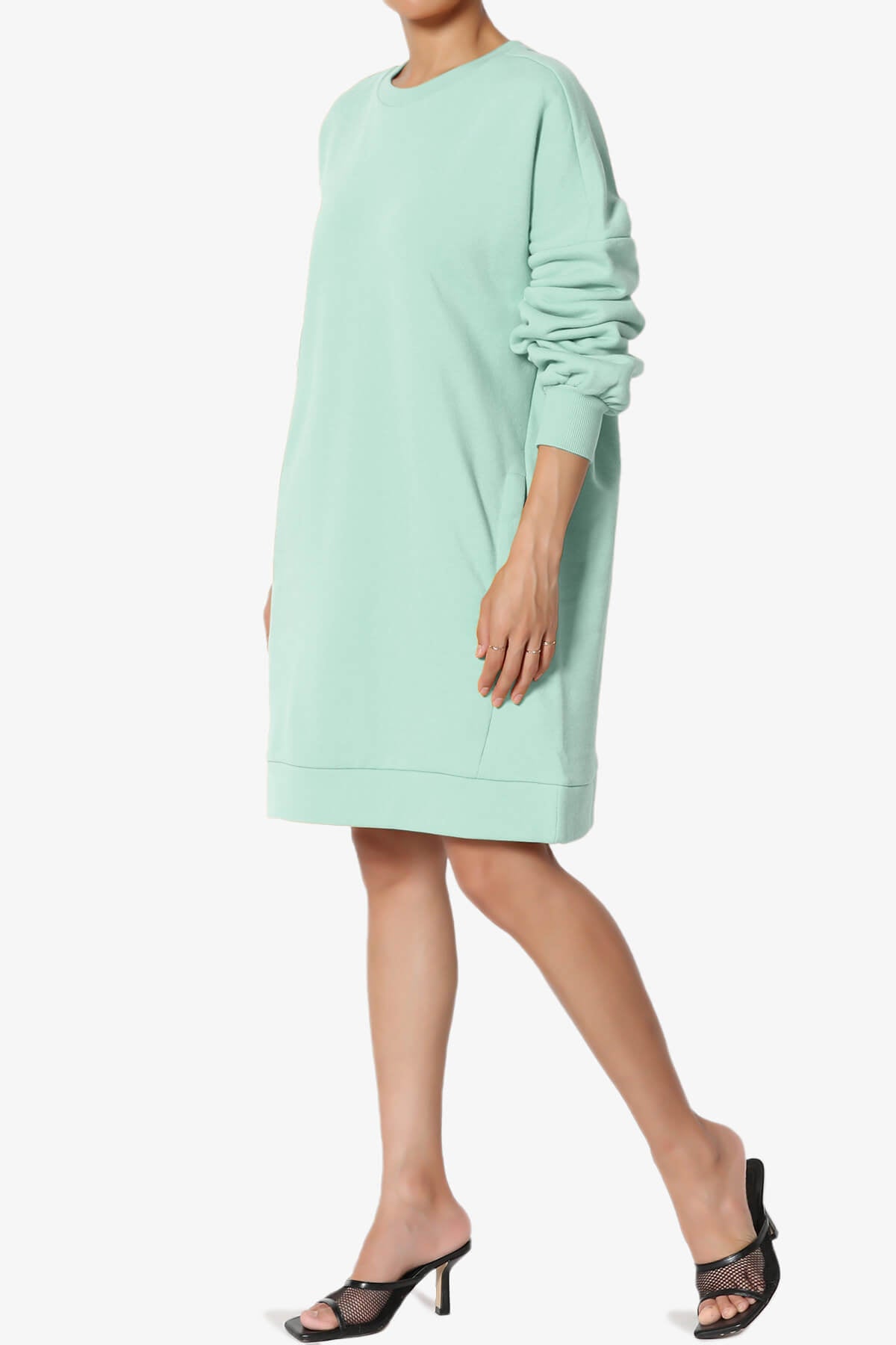 Accie Crew Neck Tunic Sweatshirt LIGHT GREEN_3
