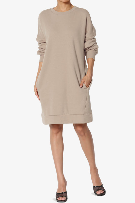 Accie Crew Neck Tunic Sweatshirt LIGHT MOCHA_6