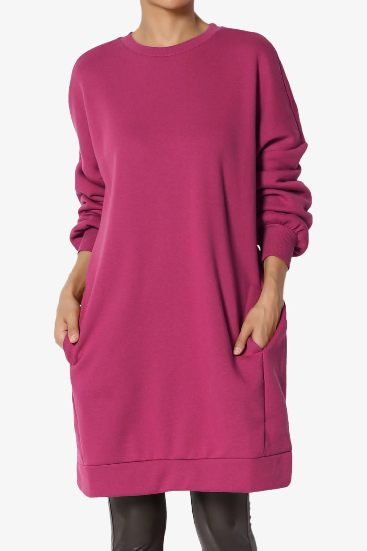 Accie Crew Neck Tunic Sweatshirt MAGENTA_1