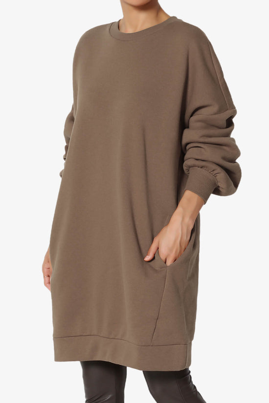Accie Crew Neck Tunic Sweatshirt MOCHA_1