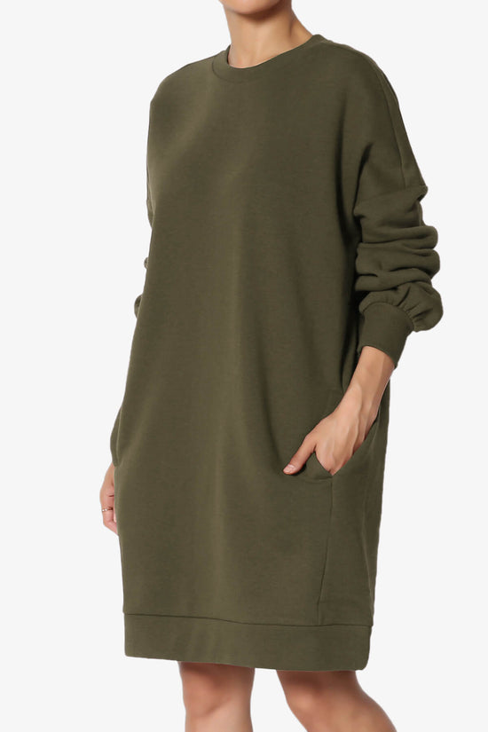 Accie Crew Neck Tunic Sweatshirt OLIVE_3