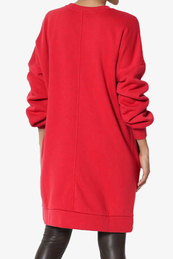 Accie Crew Neck Tunic Sweatshirt RED_2