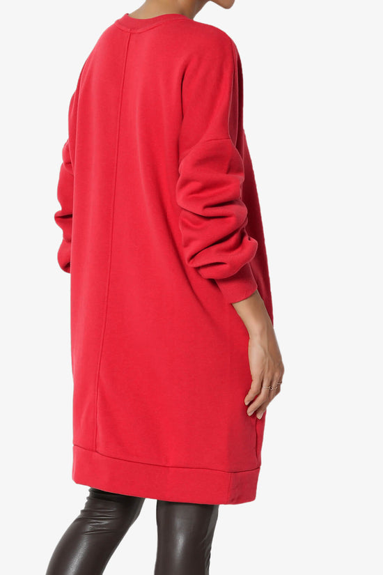 Accie Crew Neck Tunic Sweatshirt RED_4