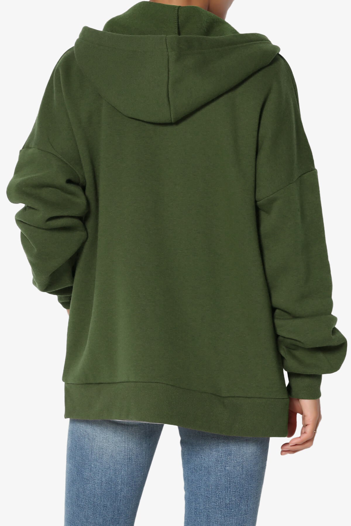 Accie Fleece Zip Hooded Jacket ARMY GREEN_2